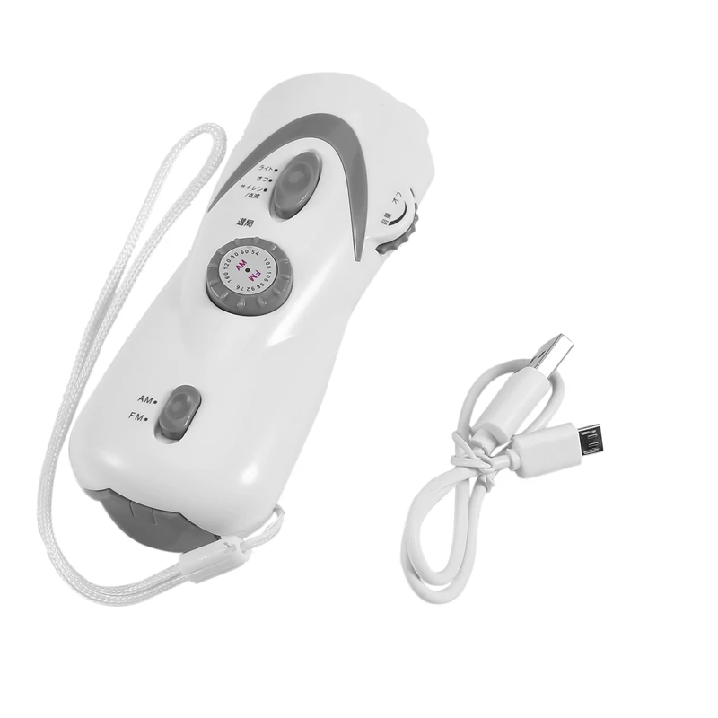 Emergency Power Hand Crank Dynamo 3 LED Flashlight Portable Flashlights Torch with AM/FM