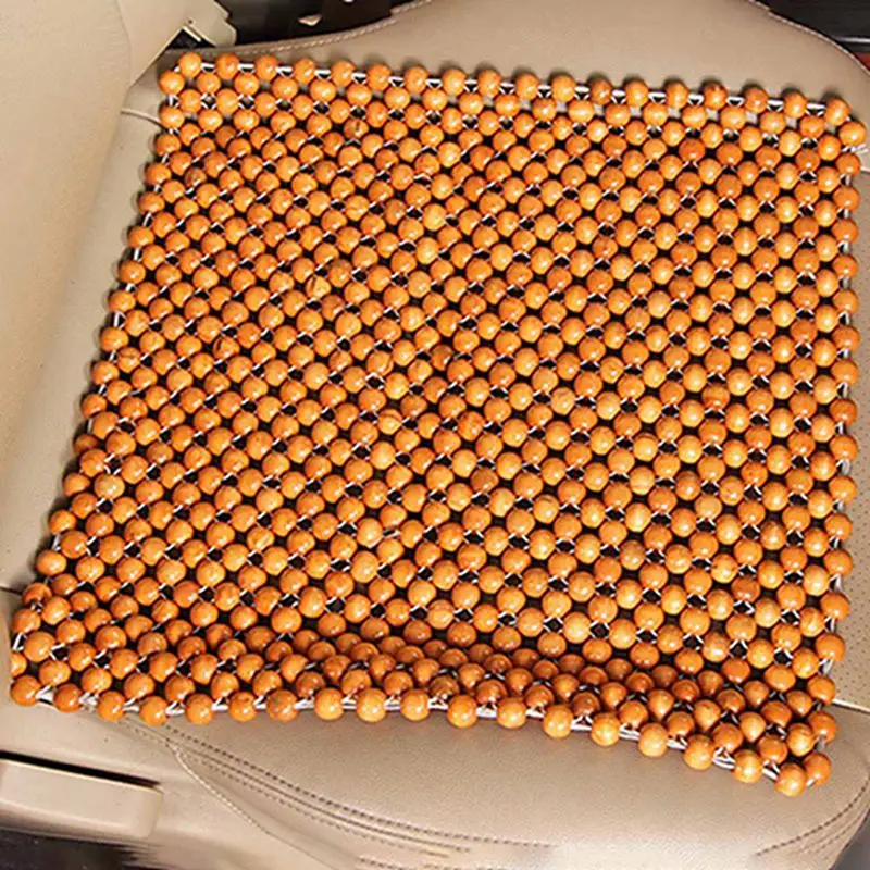 45x45 см чехлы для автомобильных сидений бусины из натурального дерева Подушка для автомобильных сидений Массажная дышащая крутая Экологичная подушка для сидений для офиса автомобиля