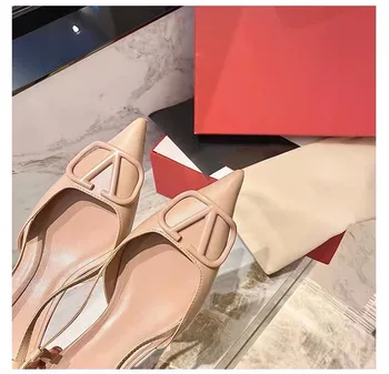 

Women Sandals 2020 Sexy Thin Heel Pointed Single Shoes High-heeled Shoes Female Temperament One- Character Sandal summer Shoes