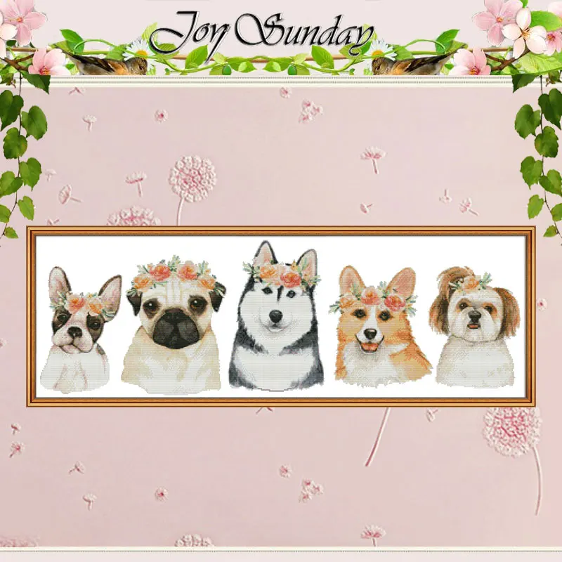Dog Pug Husky counted Cross Stitch 11CT 14CT Set Wholesale DIY Animals Cross-stitch Kit Embroidery Needlework | Дом и сад