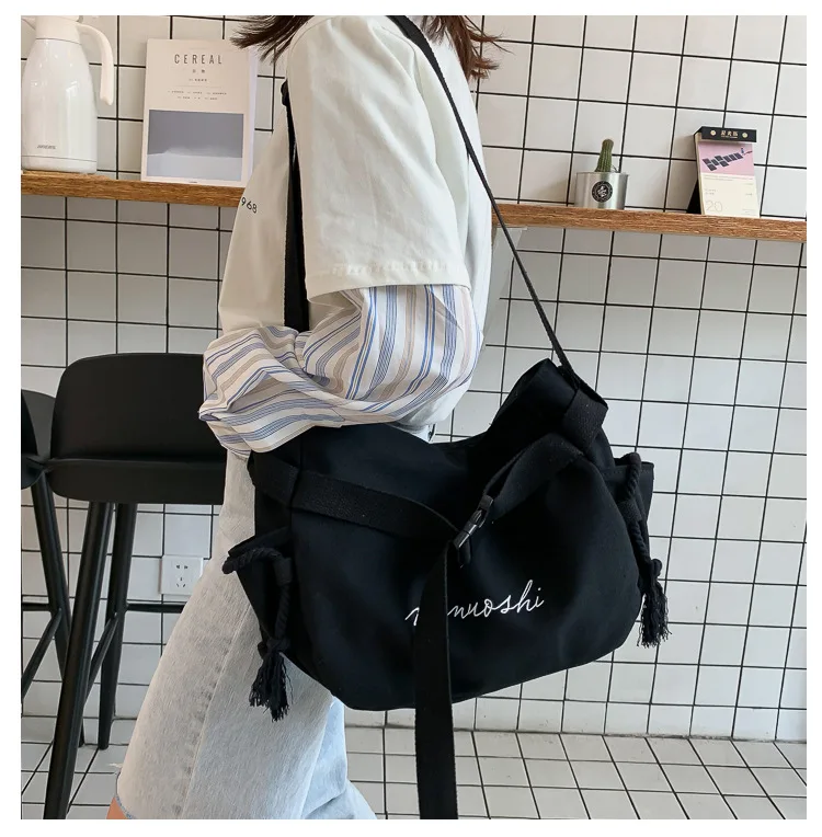 Японский стиль Harajuku рабочая одежда-Стиль студентов крутой врезной замок Холст сумка-мессенджер Ретро Гонконгский стиль большой объем Messen