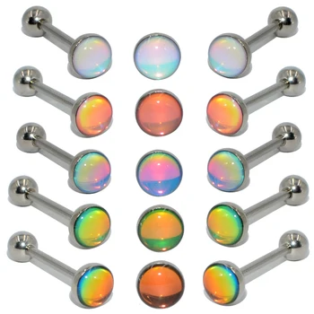 

1PC 316l Surgical Steel Tongue Barbell Ring Flash Film Bling Bling Tongue Barbell Rings 14g Fashion Piercing Body Jewelry