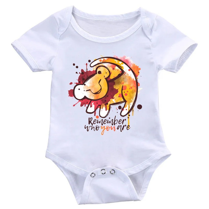 Боди для маленьких мальчиков и девочек в стиле Харадзюку, Ullzang, модные комбинезоны с принтом «Король Лев», комбинезоны, детская одежда для малышей от 0 до 24 месяцев