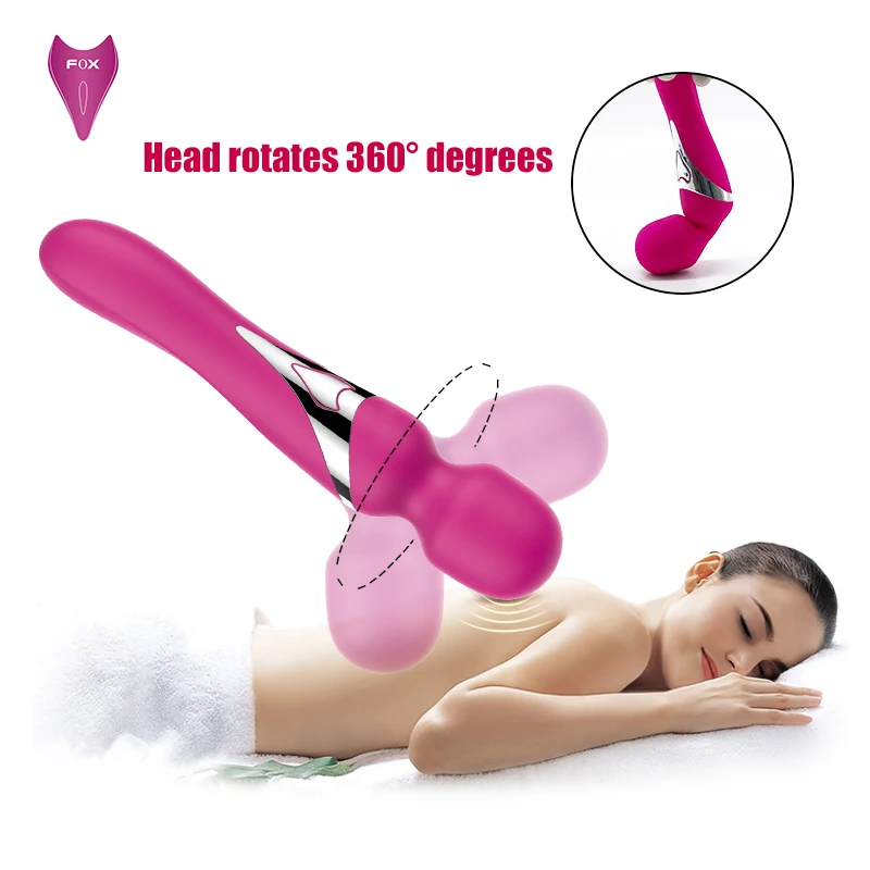 Kopen VOS FOXSHOW X3 Clit Vibrators voor Vrouwen Dildo AV Toverstaf Vibrator Massager vibrator sex toys voor vrouw Dick 7 + 7 magnetische impa