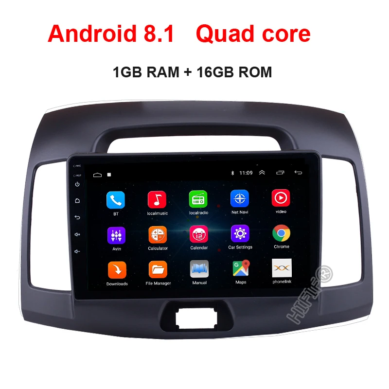 Автомобильный мультимедийный плеер Android 8,1 2 Din gps Авторадио для hyundai Elantra 2007 2008 2009 2010 2011 поддержка SWC wifi USB - Цвет: A 1G RAM 16 G ROM