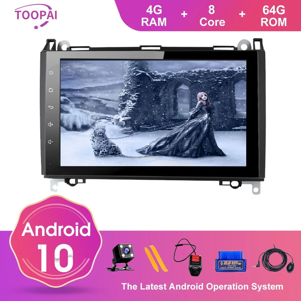 TOOPAI Android 10 для Mercedes Benz Sprinter Viano Vito A B V Class B200 W169 A150 GPS навигация мультимедийный плеер