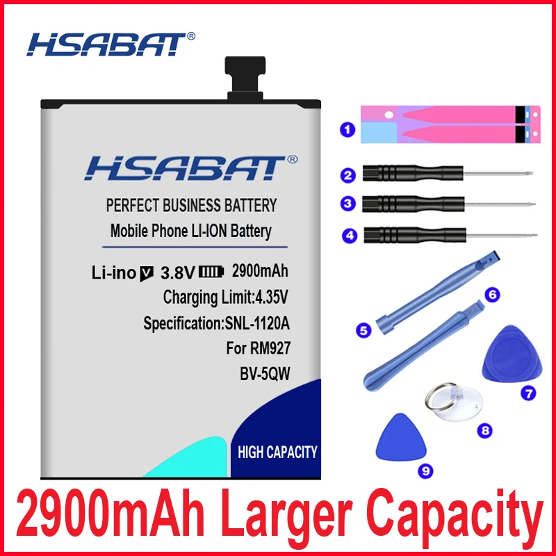 HSABAT Новый 2900mAh BV-5QW аккумулятор для Nokia lumia 929 930 RM927 | Мобильные телефоны и