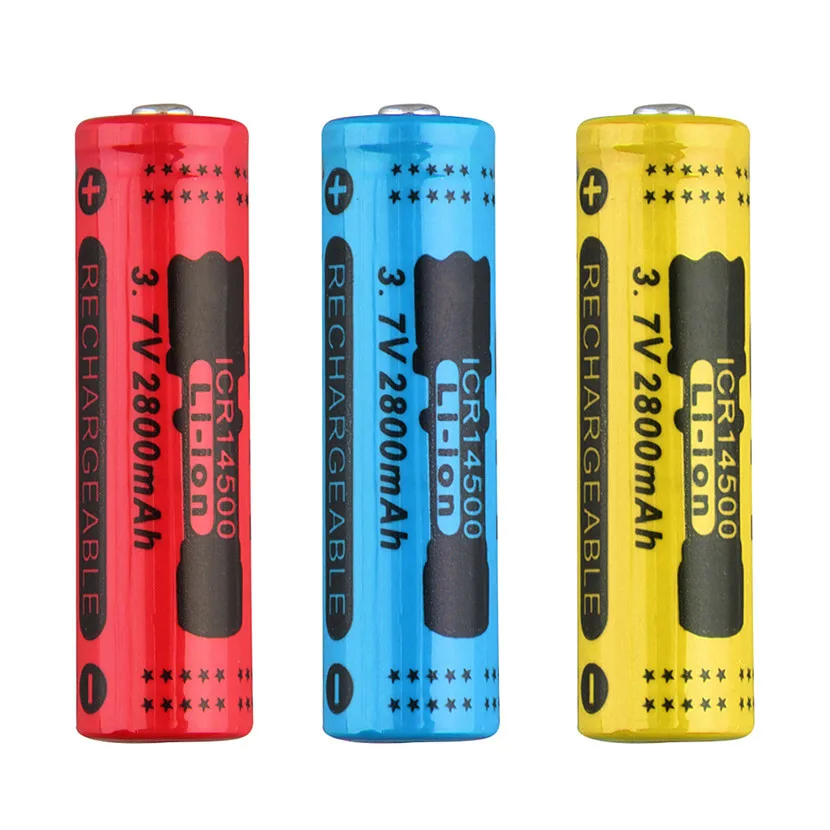 

4pcs 3.7V 14500 2800mAh Capacity Li-ion Rechargeable Battery For Flashlight Torch Battery Blue Low Reoccurring Operation Cist