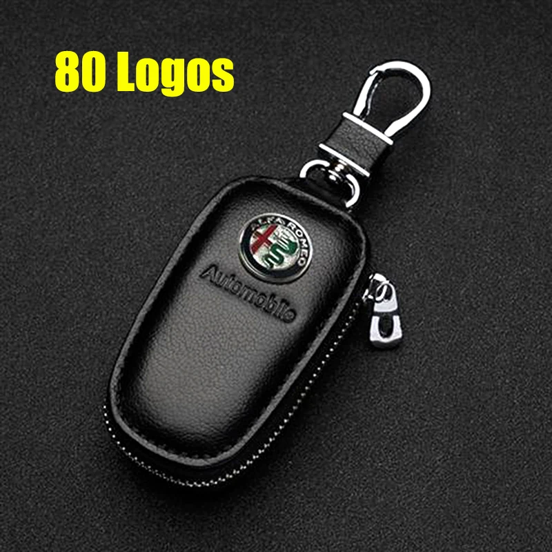 

Leather Car Key Chains Cover Leather Key case for Alfa Romeo MINI Fiat Kia Skoda Lexus Opel Renault Haval Geely