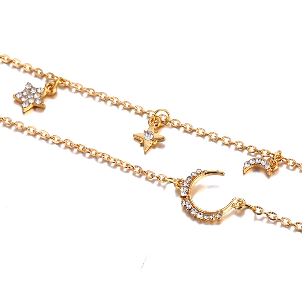 Женское винтажное многослойное ожерелье-чокер со звездами и кристаллами в виде Луны богемное ожерелье на шею Электрический вездеход на ДУ вечерние подарки