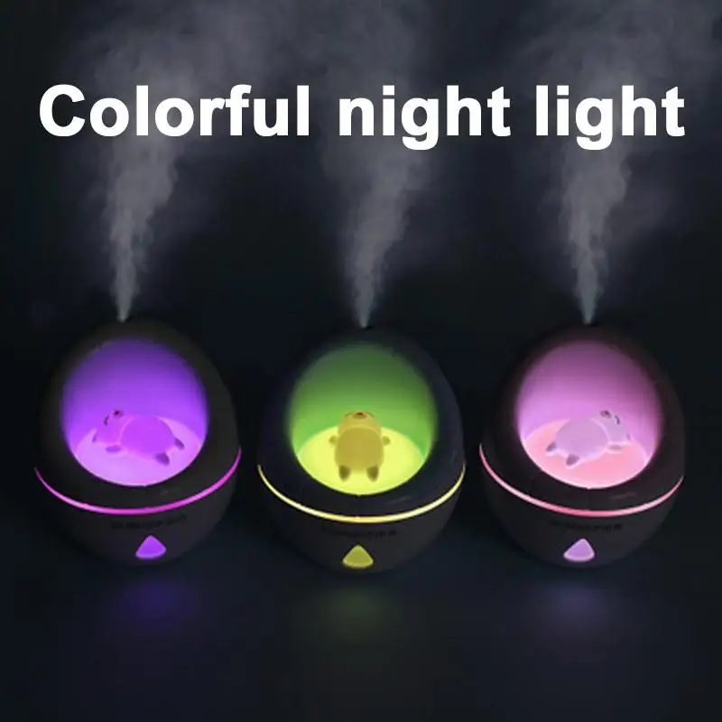 

Ultrasonic Humidifier Cute Cartoon Colorful Night Light 350ml Portable USB Aromatherapy Diffuser Bedroom Air Purifier Moisture