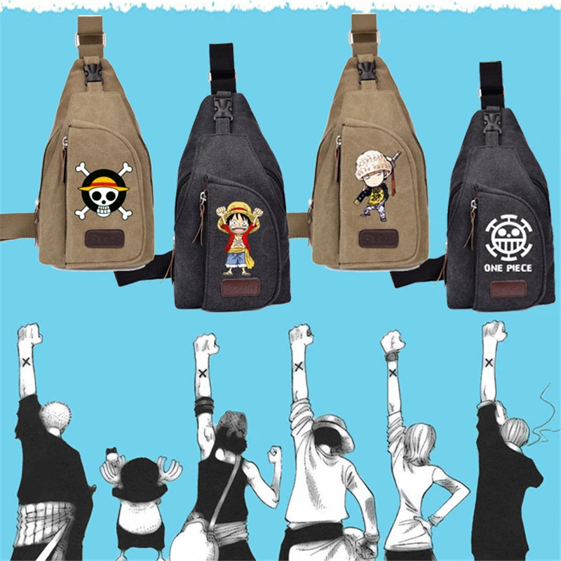 Холщовая Аниме ONE Piece Luffy Косплей Trafalgar Law нагрудная сумка на молнии походный