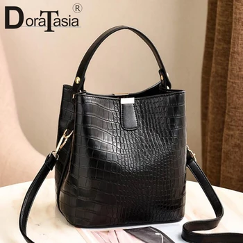 

DORATASIA Brand New Ladies High Quality Chic Office Bucket Handbags Women 2020 Bag Large Capacity Dating Shoulder Bags Female