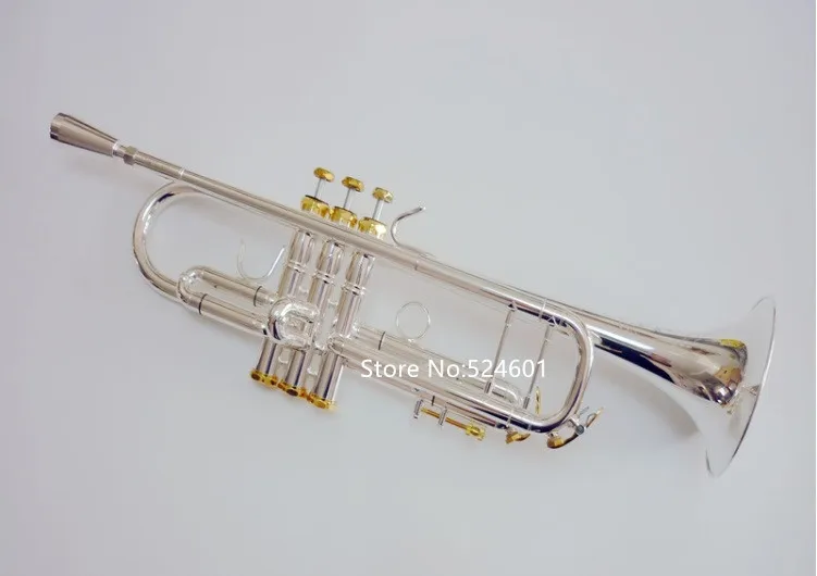 Bach LT180S-72 Bb Small Trumpet Silver Golden Key Professional Music Instruments with case