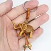 Women Men Lucky Wooden Elephant Carving Pendant Keychain Religion Chain Key Ring Keyring Jewelry Wholesale Cute Keychain ► Photo 1/6