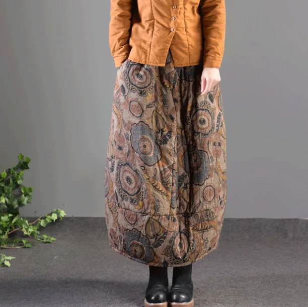 Этническая длинная юбка макси в готическом стиле с цветочным принтом в стиле Mori Girl, женская теплая Плотная юбка в стиле хиппи, Женская уникальная юбка в стиле хиппи, новинка, Saia