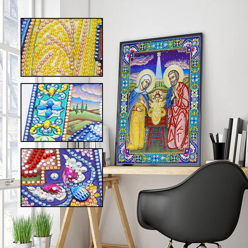 DIY 5D Diamond Painting Icon Religion Diamond Embroidery Picture Large Bead Pearl Crystal Stone Sale New Craft (8)