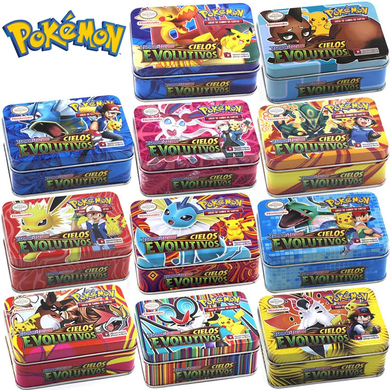 Pokemon Toys Card Takara Tomy 50Pcs Pokemones Gioco Battle Card Storage Boxed Pokemon Cards Vmax Gx Mega Collection Regali Anime