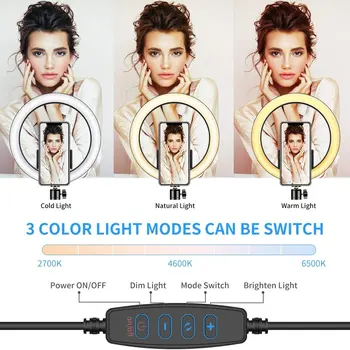 

Ring Light Adjustable Video Live Stream Selfie Photo Tripod Photography Lamp Beauty Makeup Fill Light Video