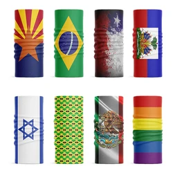 New 3D Printed National Flag Headscarf Women Neck Gaiter Tubular Colorful Magic Seamless Dustproof Hair Scarf Men's Face Bandana