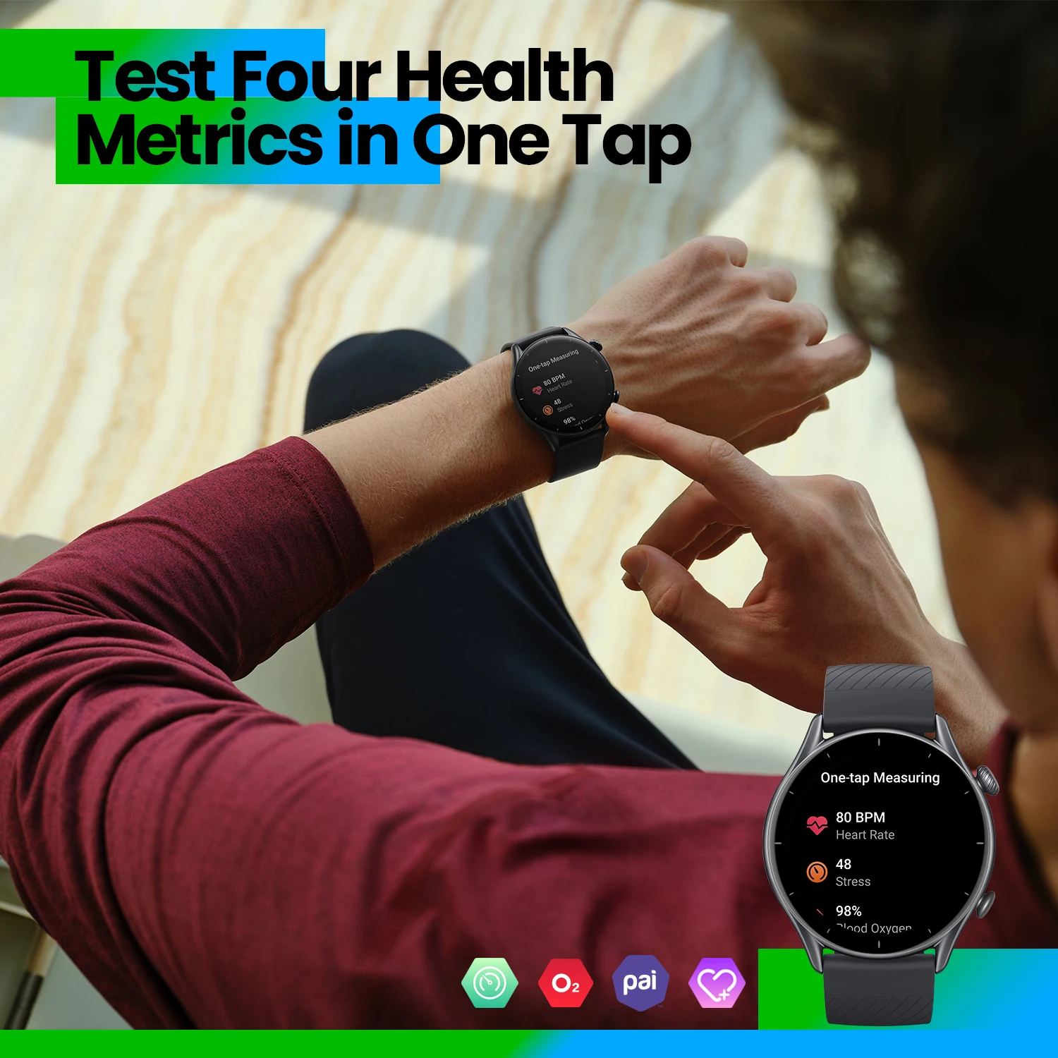 Amazfit gtr 3 pro Preto gtr3 pro GTR-3 pro smartwatch amoled exibição zepp  os app 12 dias de vida da bateria relógio para andriod