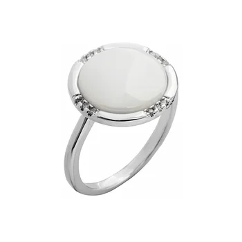 

Кольцо из серебра с керамикой и фианитами R00378