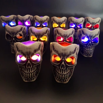 

Halloween Terror Skull Ghost Head Lamp Candlestick Table Accessories Classical Pumpkin Lantern Decoration LED Candle Light Props