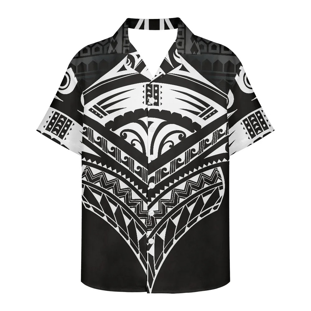 Summer Shirt Men's Clothing Short Sleeve Polynesian Tribal Tattoo Prints  Hawaii Flower Casual Loose Designed Breathable Shirt mens short sleeve dress shirts Shirts