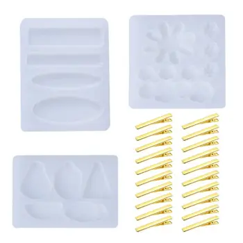 

Crystal Epoxy Resin Mold Hair Clip Barrette Casting Silicone DIY Crafts Mould N0HE