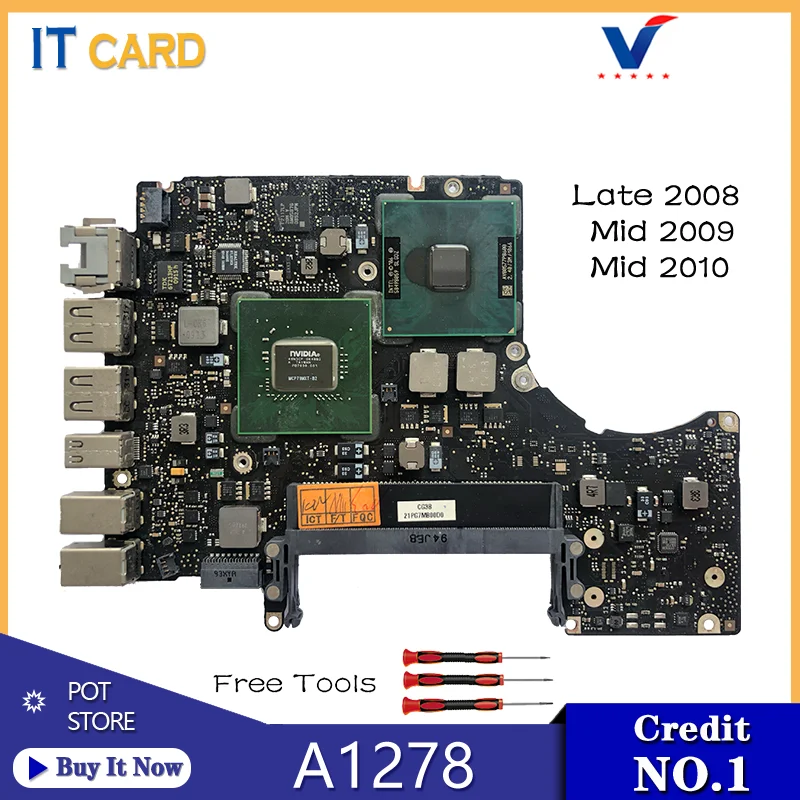 Scheda Madre A1278 Testata Originale Per Macbook Pro 13 "Scheda Logica 820-2530-A Core Core Core 2 Duo 2008 2009 2010 Anno