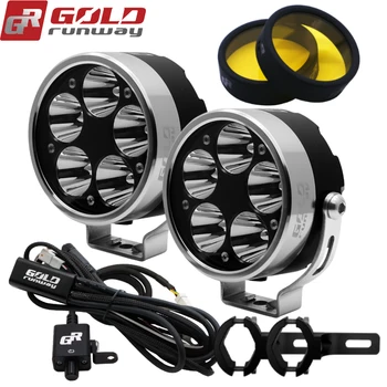 

Goldrunway 50W 3.5' Motorcycle Motorbike Headlight 6000LM U3 LED Driving auxiliary Spot Head Light Lamp High/Mid/Low