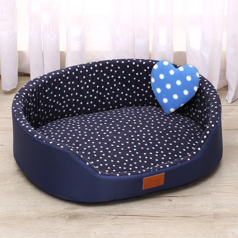 3 dog bed House sofa Kennel Soft Fleece Pet Dog Cat Warm Dot Pattern Top Quality dog beds mats cama para cachorro Bed For Cats - Цвет: 3