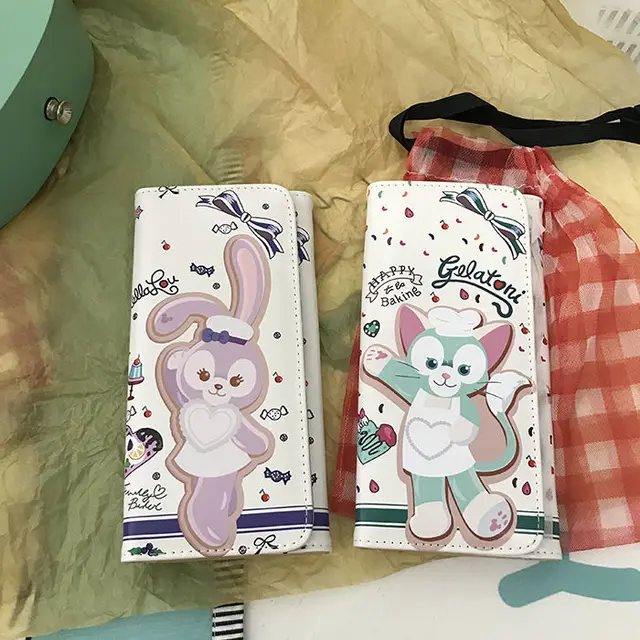 Disney Duffy Bear Wallet Female Student Korean Cartoon Cute Bear PU Waterproof Push Long Wallet 5