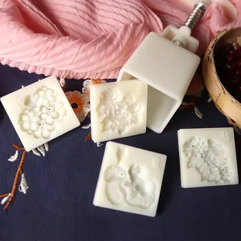 

Mooncake Fodant Gift DIY Moon Cake Mold with 4 Stamps Mode Pattern for DIY Baking Moon Cake Making