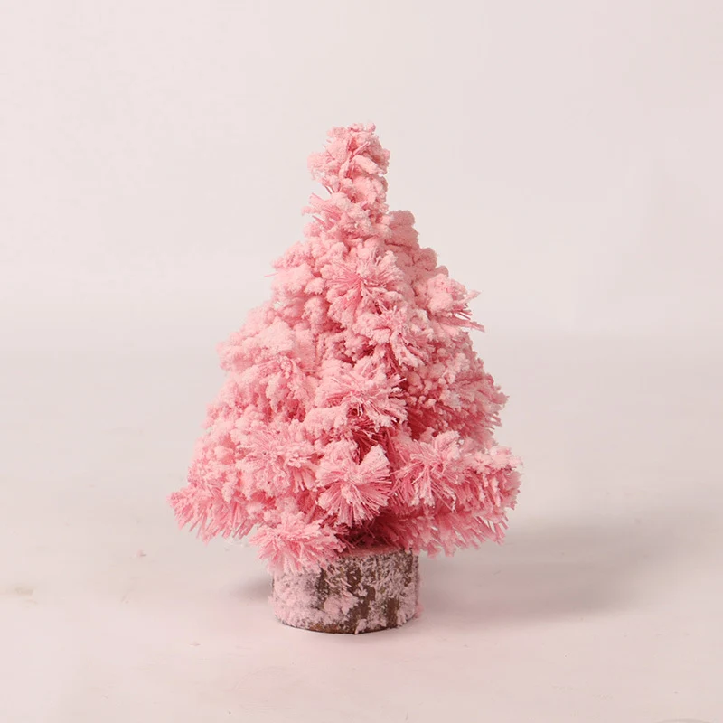 

PVC Artificial Mini Christmas Tree Ornaments Holiday Party Home Decoration Pink Artificial Christmas Tree