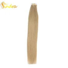 Sindra Ленточные человеческие волосы для наращивания 40 шт. 20 шт. Remy Прямые двухсторонние клейкие волосы для наращивания