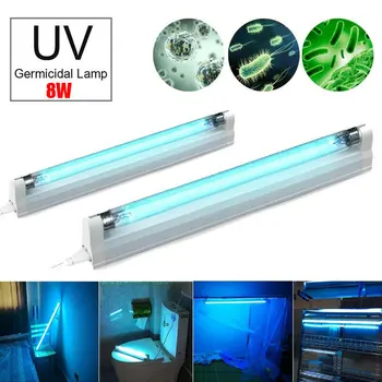 

US/EU Plug LED UV Light Tube Home Hotel Closet Wardrobe Deep Cleaning 8W UV Lamp Tube Effective Sterilization Cleaning UV Lamp