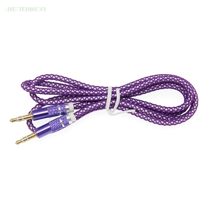 3 5mm Jack Audio Cable Nylon Braid candy Car AUX Cable Headphone Extension for Phone MP3 Car Headset Speaker 500pcs lot