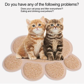 

1pc Pet Paw Pad Print Dog Waterproof Cat Litter Mat Multiple Colors Cat Toilet Mat Easy Cleaning Mat Feeder For Pet Supplies