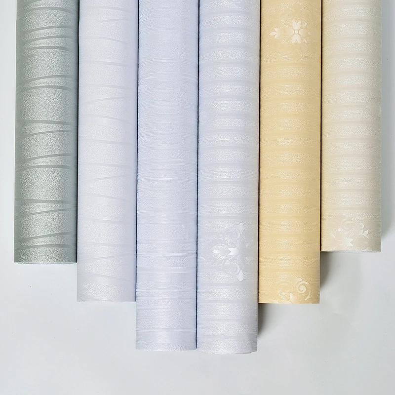 Modern Vertical Stripe Wallpaper 3D Embossed Flocking Non-Woven Wall Paper For Living Room Bedroom Background Wall Home 3D Decor