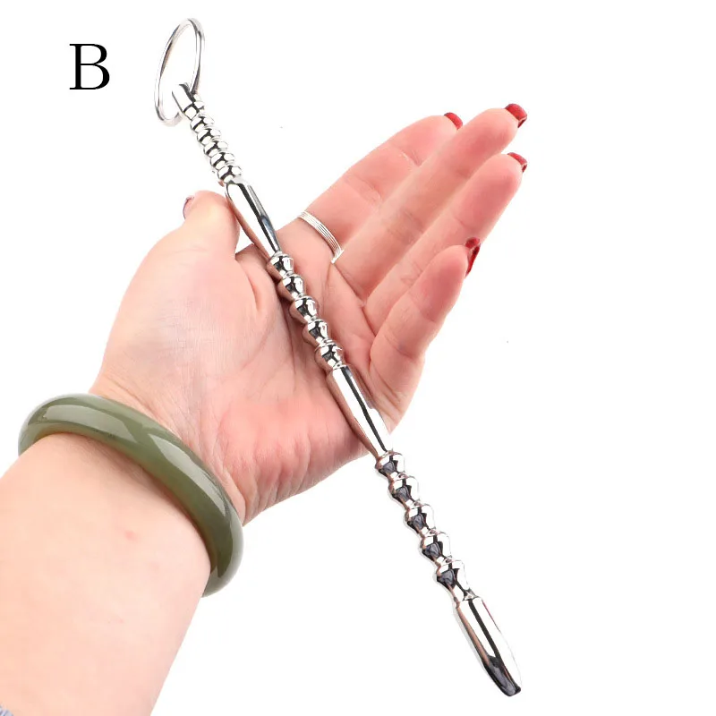 7 Size Solid/Hollow Male Urine Plugging Rod Stainless Steel Urethral Bead Metal Pagoda Horse Eye Stick Metal Peins Plug Expander penis sex toys