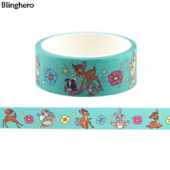 

20pcs/lot Blinghero 15mmX5m Cartoon Deer Washi Tape Cute Deer Rabbit Adhesive Tapes Kawaii Masking Tape Gift for Family BH0404