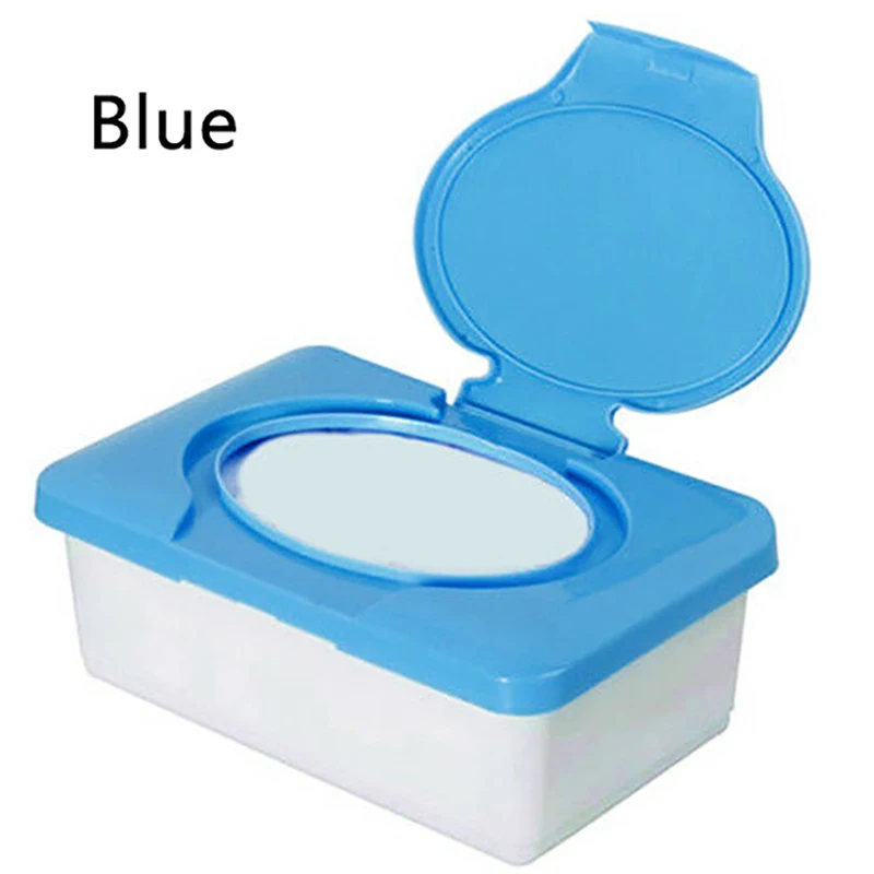 Napkin Container Plastic Paper Towel Boxes Eco-friendly Wipe Press Pop-up Design Box Daily Useful Home Tissue Holder Accessories - Color: Blue