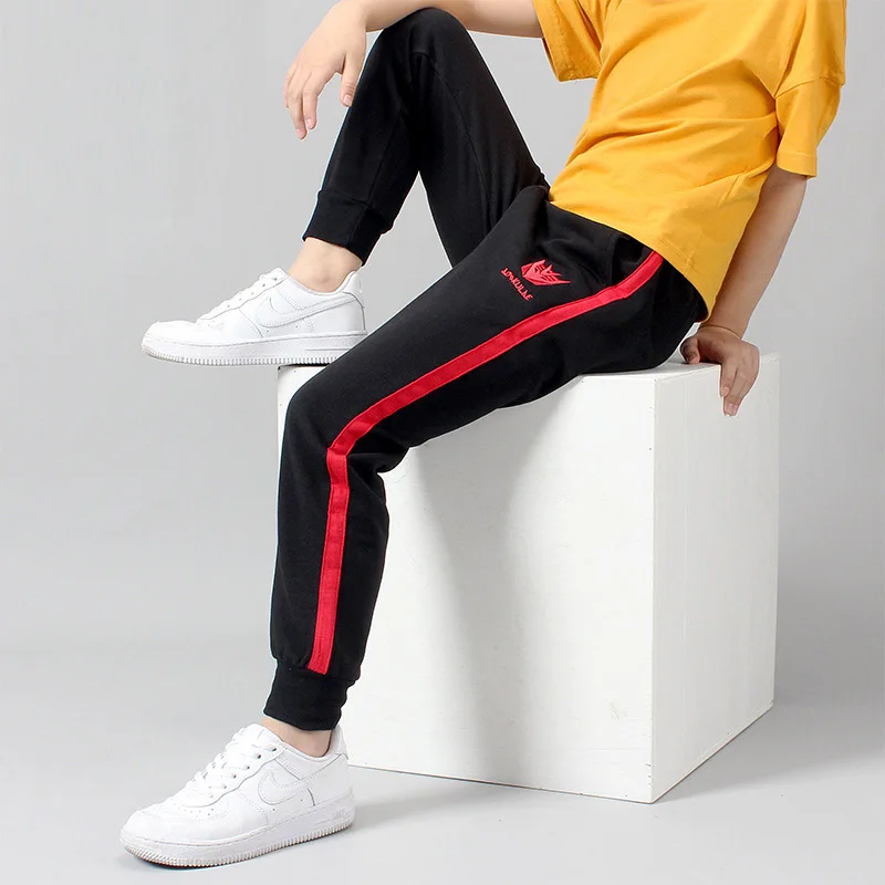 

Spring Teenage Boys Pants Cotton Pockets Kids Sports Pants For Boys Solid Summer 6 8 10 12 Year Kids Clothes Boys
