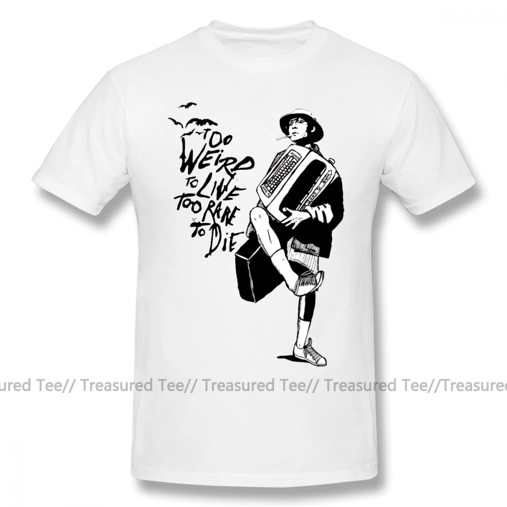 Футболка с надписью «Fear And Loathing In Las Vegas» футболка с надписью «Weird And Rare Fear Loathing Vegas» Милая Мужская футболка хлопковая Футболка с графикой - Цвет: White