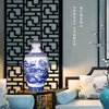 Jingdezhen Ceramics Blue And White Landscape Pattern Vase Ornaments Chinese Living Room Wine Cabinet Antique Eggshell Vase 4
