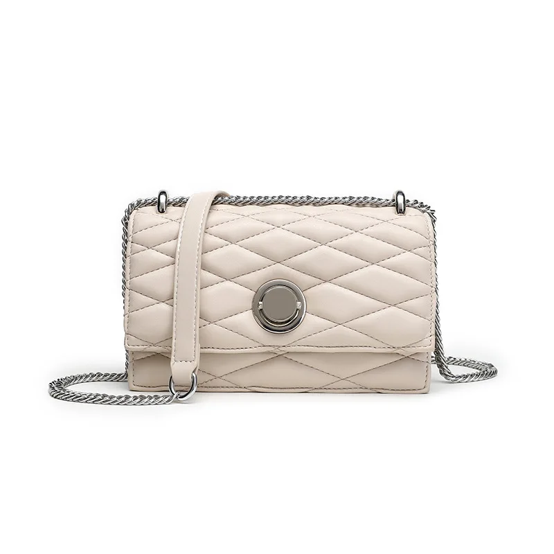 

2019 New Style Trend Square Sling Bag Korean-style Fashion Messenger Bag Women's Versatile Lock Rhombus WOMEN'S Bag Bag