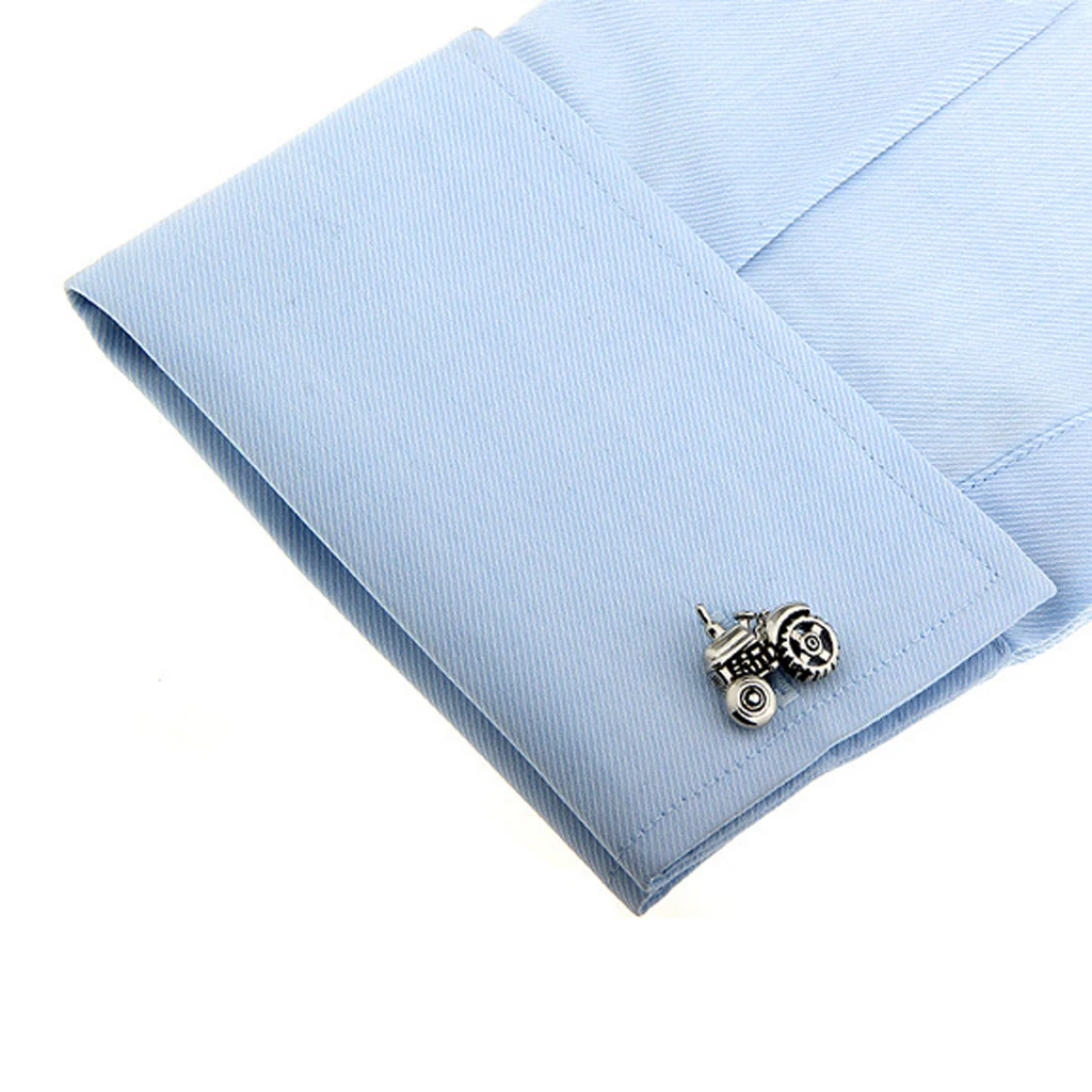 Mens Wedding Gift Cuff Links silver color Vintage Car Tractor Shaped Cufflinks Tie Clips for wedding gifts graduations