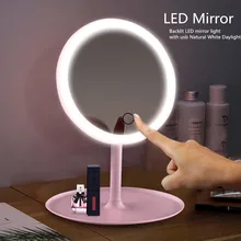 Макияж с подсветкой светодиодный зеркальный светильник с естественным белым Дневной светильник косметическое зеркало со съемным/База хранения 3 режима зарядка через usb зеркало