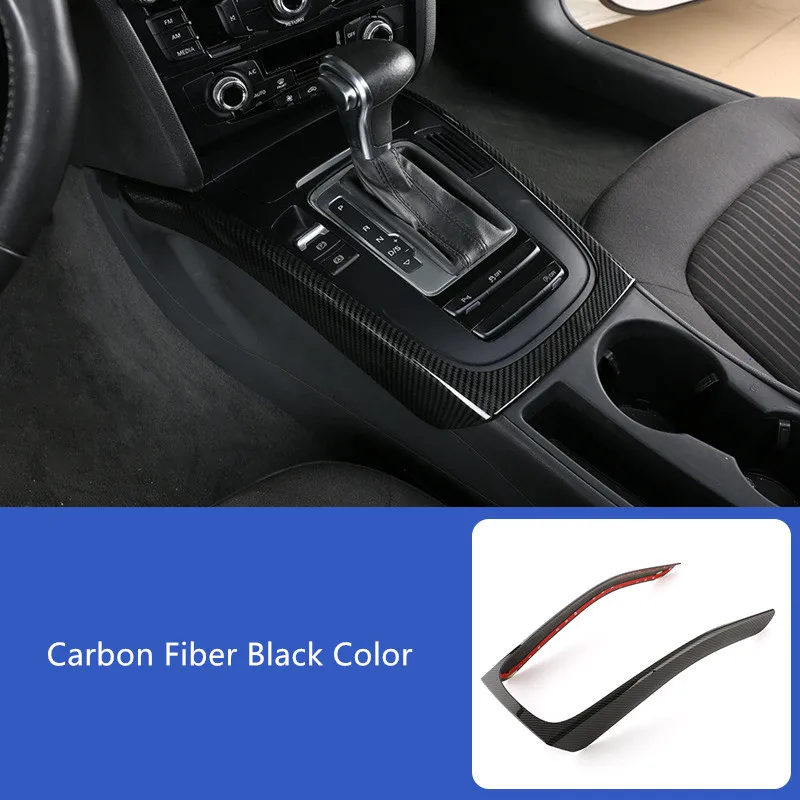 carbon black Автомобильная консоль подлокотник передач отделка для переключения передач рамка Крышка Накладка для Audi A5 A4 B8 2010- интерьер автомобильные аксессуары - Название цвета: carbon black